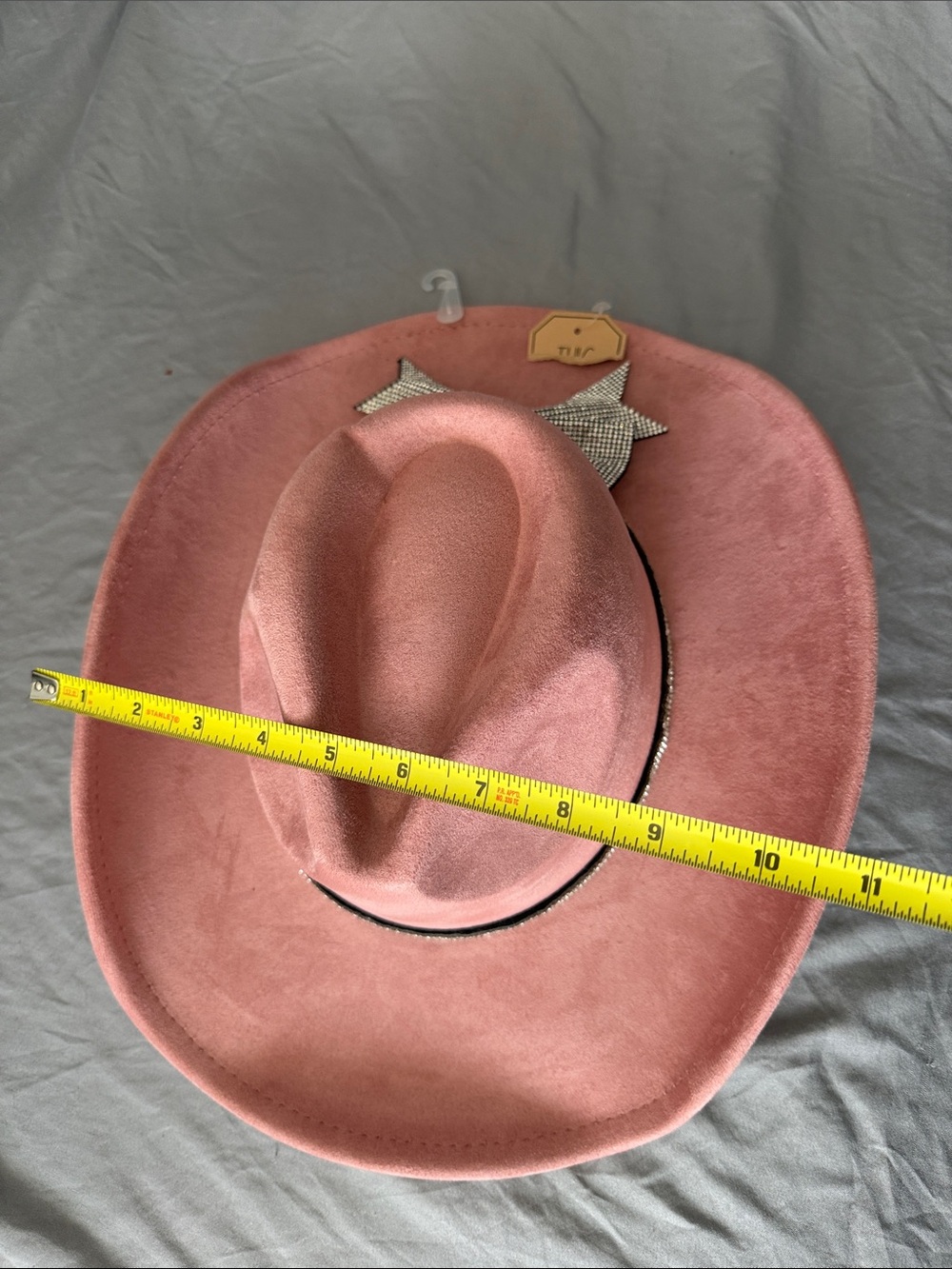 Women's Pink Suede Western Cowboy Hat with Decorative Band - Picture 6 of 9